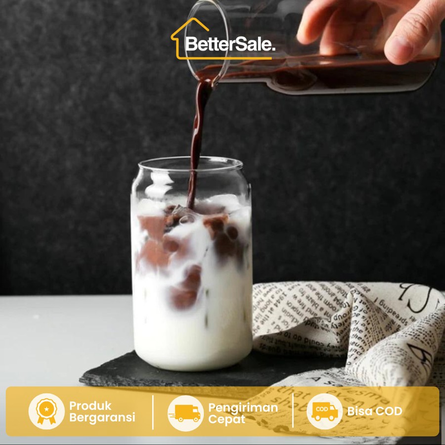 Gelas Kaca Model Kaleng Can Shape Borosilicate Glass Aesthetic