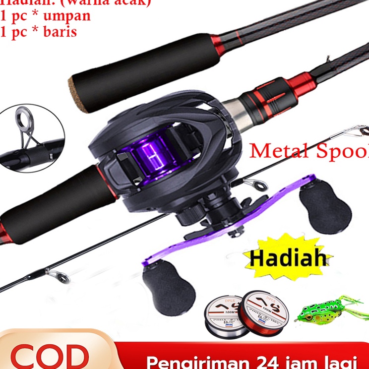 Grosir Terkeren  Joran Pancing Set 18M 2 Bagian Casting Fishing Rod dan 721 Rasio Gear Rem Magnetik 