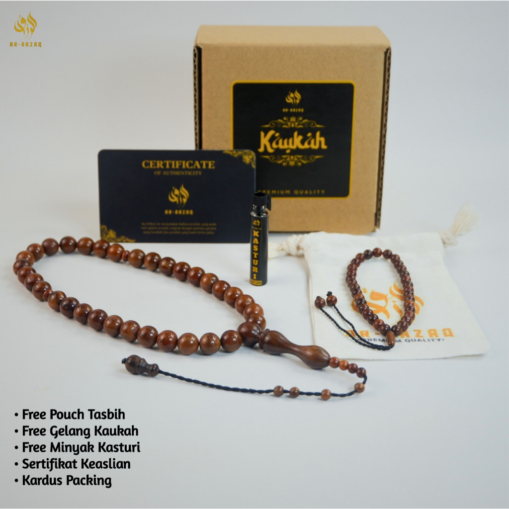 Tasbih Kokka Bulat asli PREMIUM 33 Butir 10mm Kaukah Turki Bersertifikat
