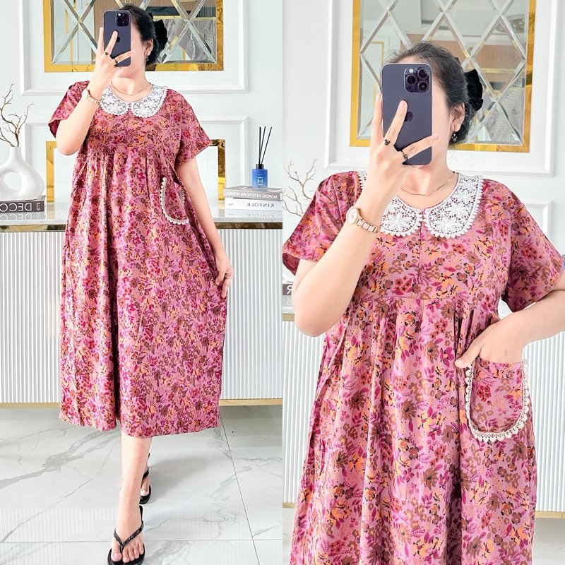 DASTER LOLITA JUMBO LD 120 CM BUSUI WANITA BAHAN RAYON PREMIUM ADEM NYAMAN RATU LAKU DASTER