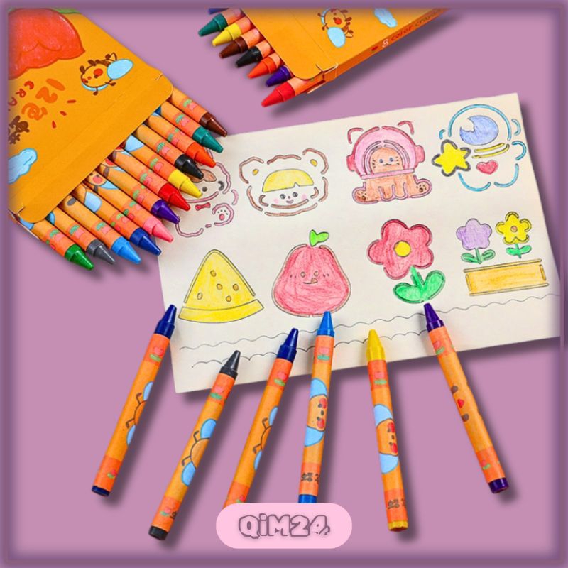 

Crayon Isi 12 - Crayon Paud TK - Crayon Anak - Pewarna Anak - Mewarnai Gambar - QiM24