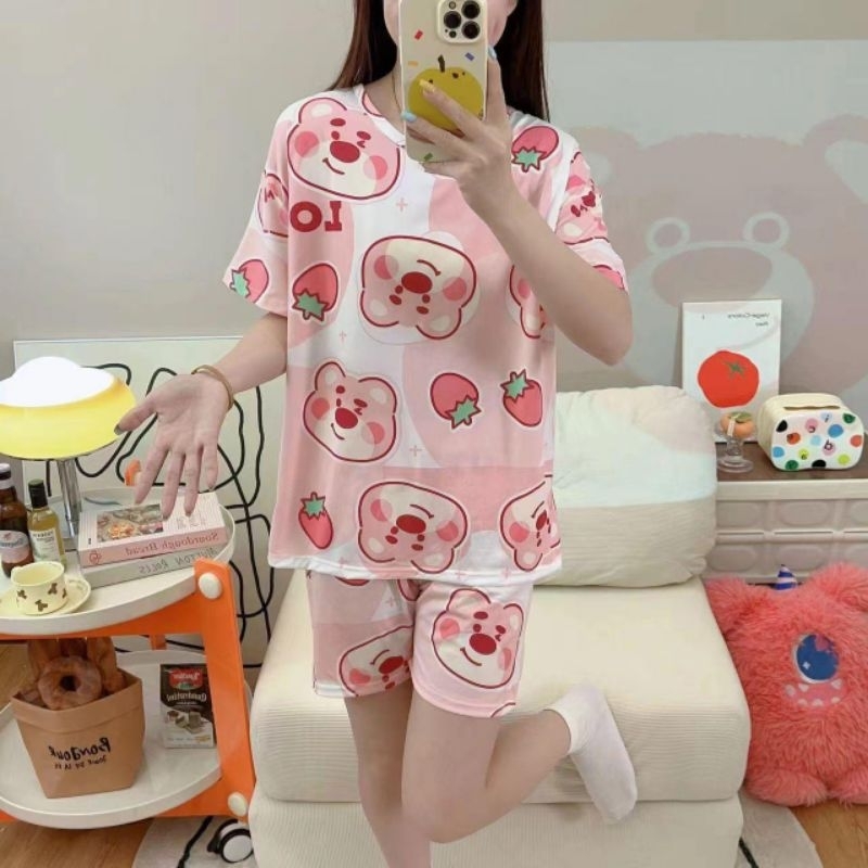 Setelan Baju Tidur Set Baju Rumah Baju Santai Wanita Perempuan