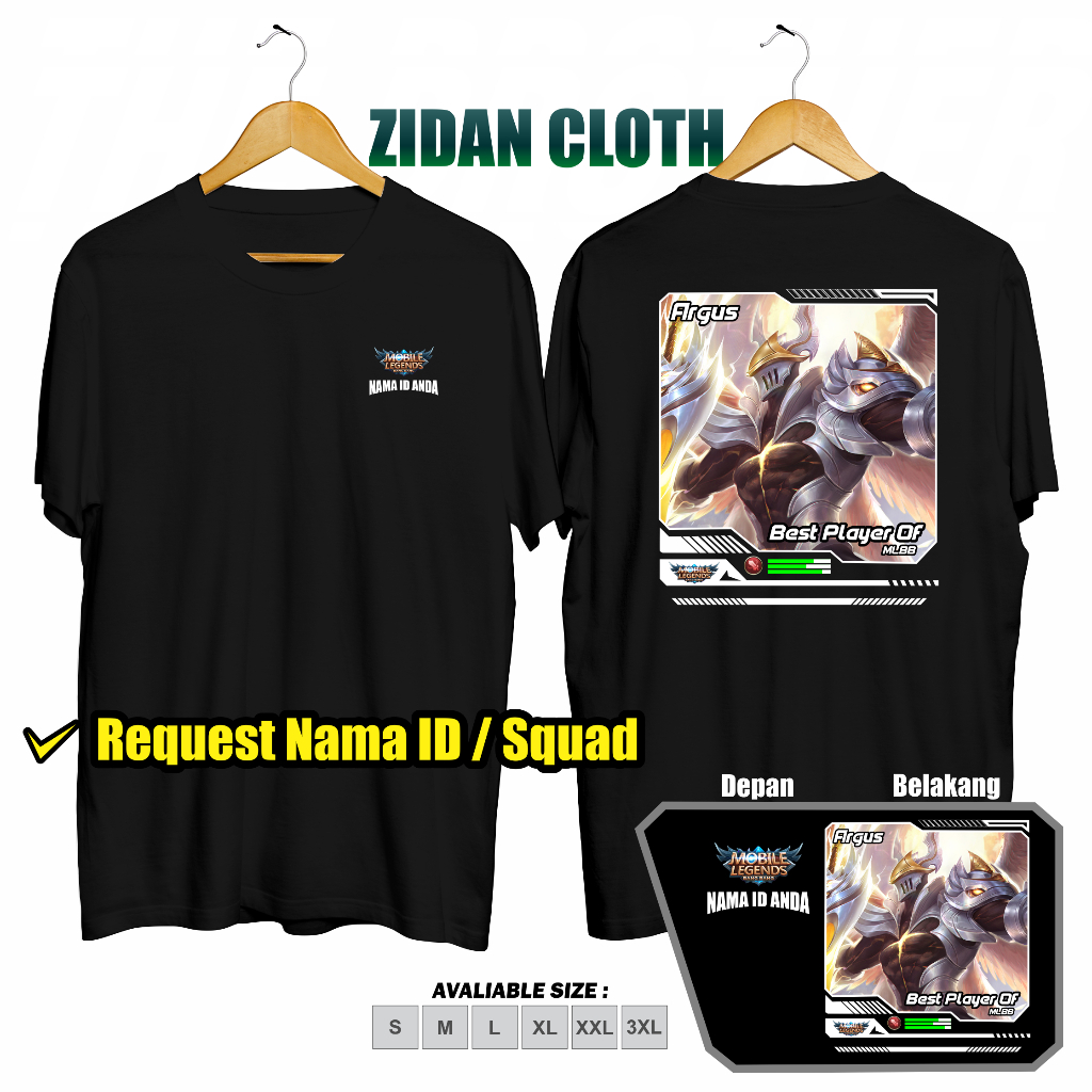 baju kaos argus mobile legends kaos ml argus skin mlbb