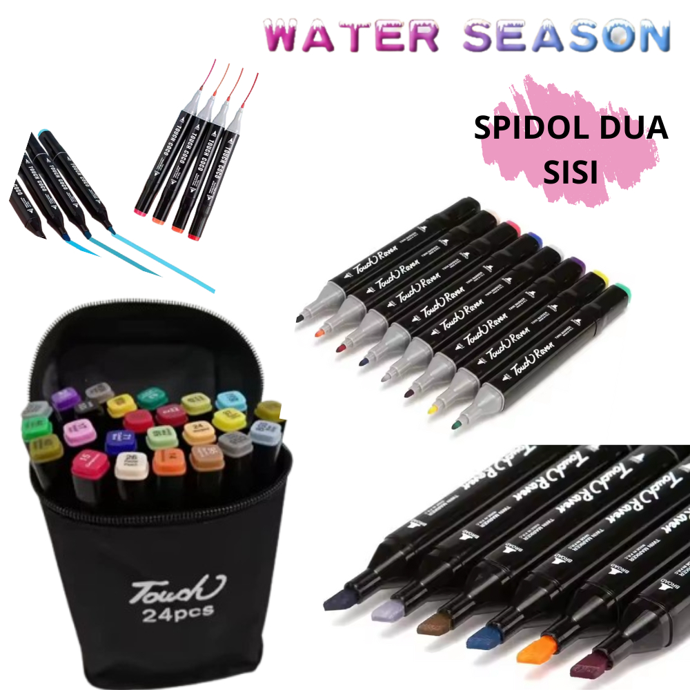 

Touch Spidol Dual Side / Spidol Dua Sisi Art Brush Maker Set Isi 24 pcs