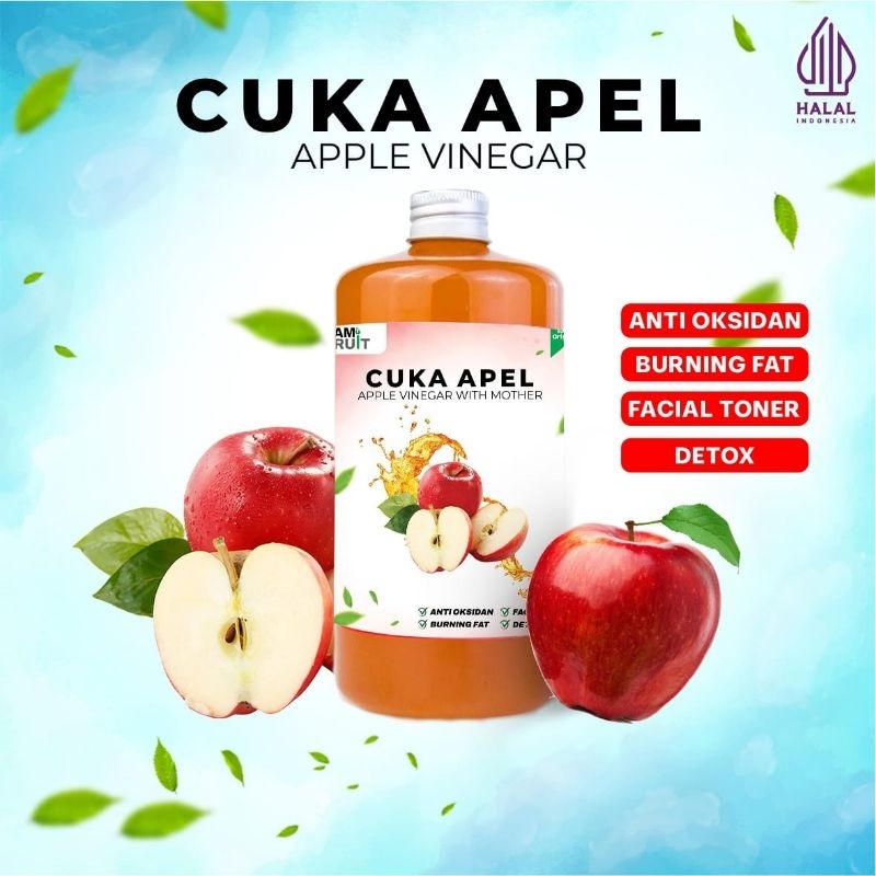 

Cuka Apel Premium 1000ML With The Mother - Cuka Apel Original - Apple Cider Vinegar - Diet Detoks - Cuka Apel Murni