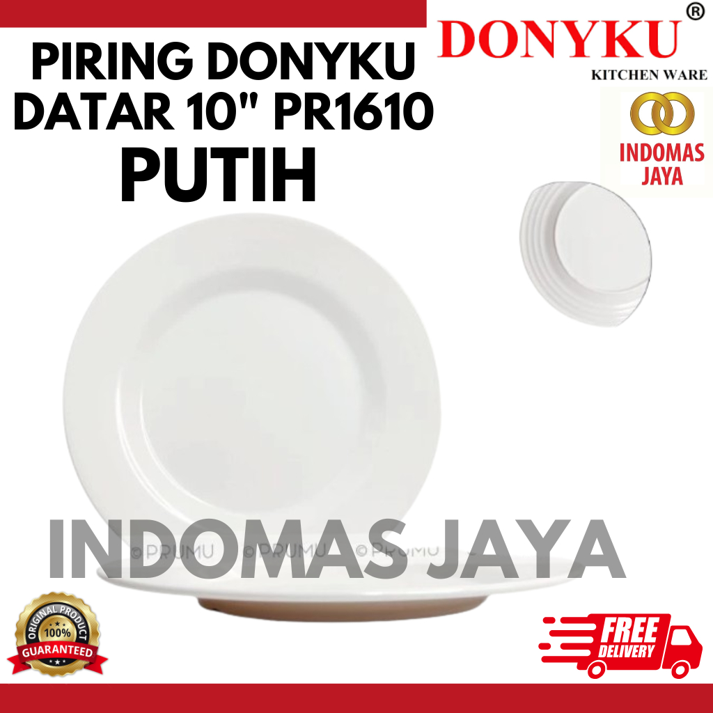 Piring Makan Melamin 10 inch - Piring Ceper - Piring Saji - Piring Datar - Piring Melamine - Pr1610 