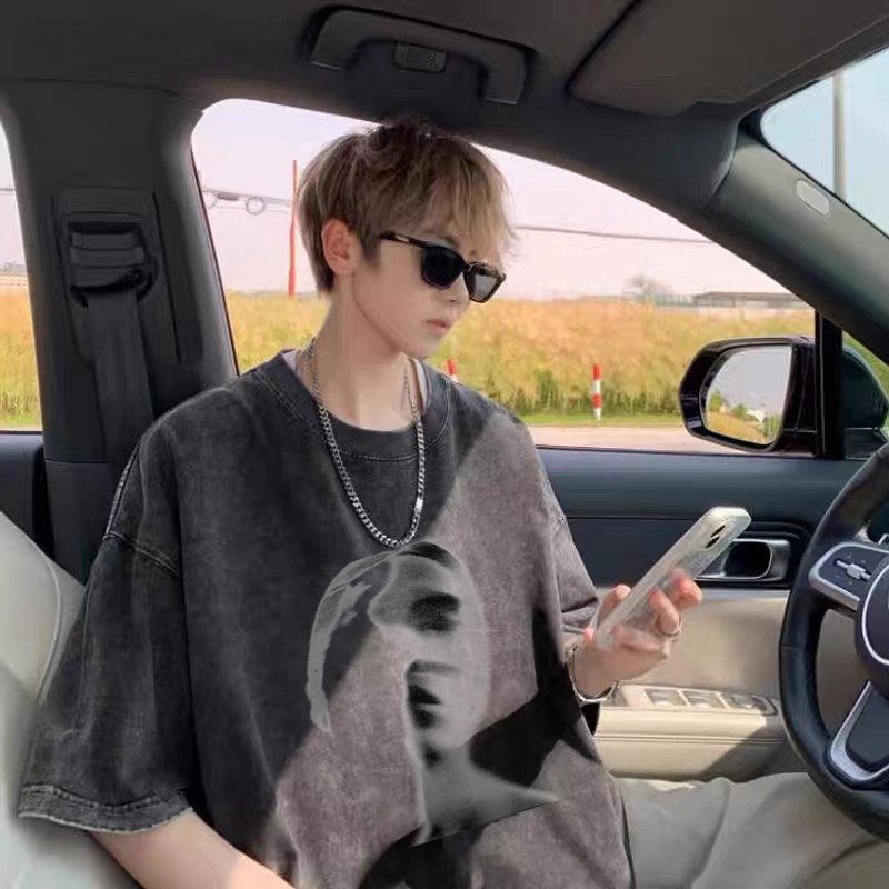 Kaos wajah melankolis jalanan Kaos Pria Premium Tebal |Kaos Oversize Pria|Kaos Import baju t shirt p