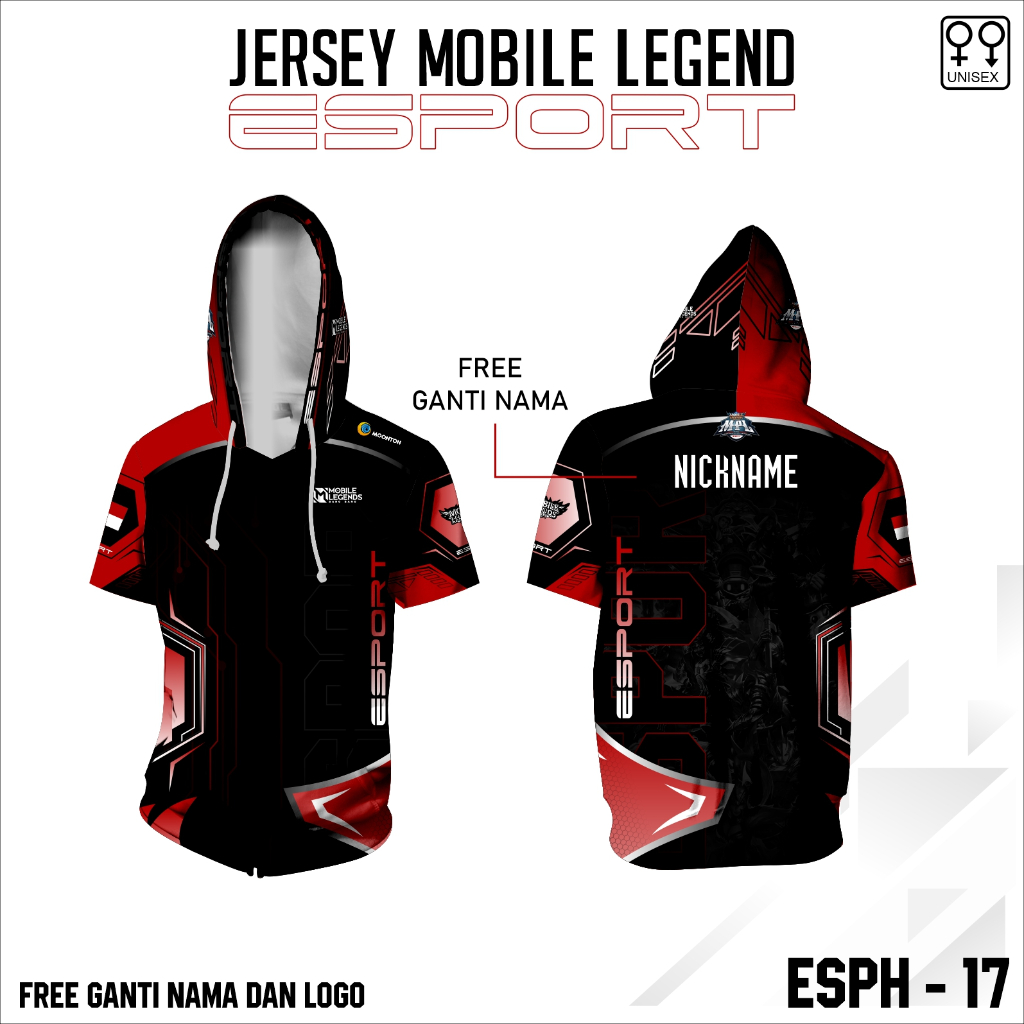 Hoodie jersey mobile legend baju esport kaos game