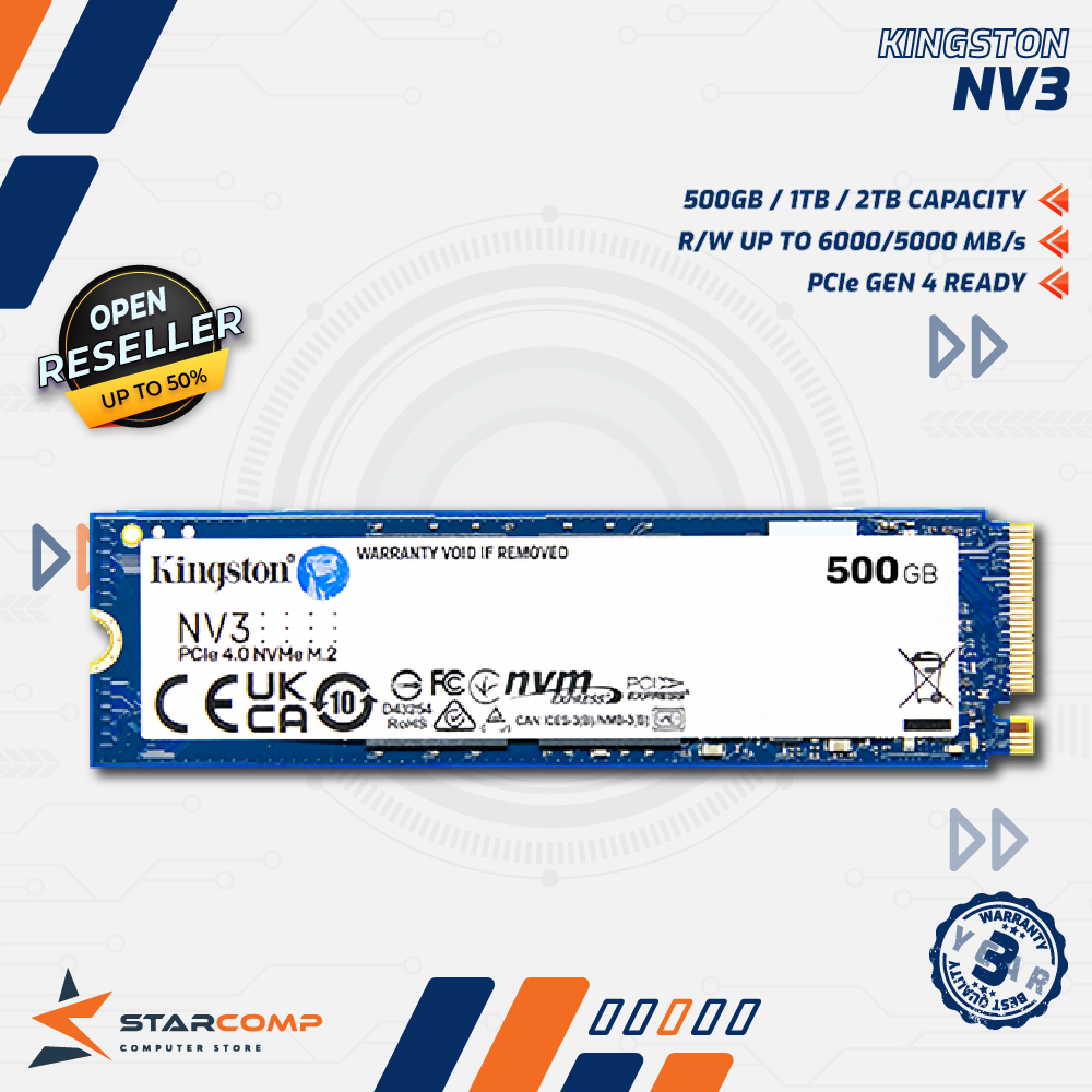 Kingston NV3 SSD Internal M.2 NVMe 2280 PCIe Gen 4x4 NV 3