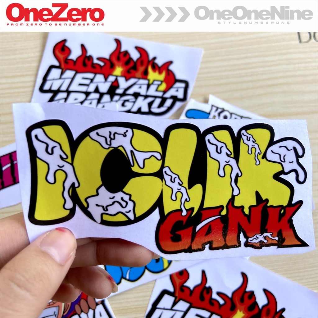 

Stiker Sticker Satuan Iclik Gank Vynil / Hologram Sudah Dipotong Onezero Paling Dicari