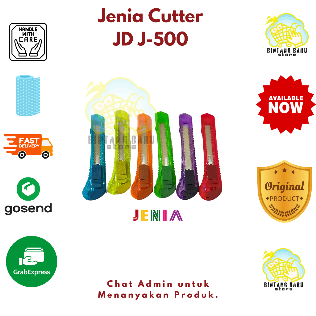 

JENIA - CUTTER BESAR - JD J-500 - 6 VARIASI WARNA - WARNA FLUORESCENT