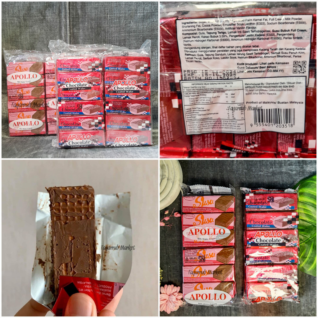 

APOLLO WAFFER isi 48pcs/ Apollo Biskuit Waffer Coklat Chocolate / Susu Milk