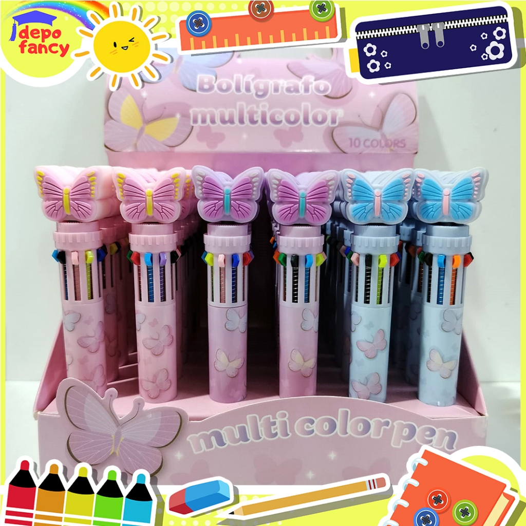 

Bulpen 10 Warna WB-55547 Butterfly / Balpen / Bulpoint / Pulpen / Pena / Pen