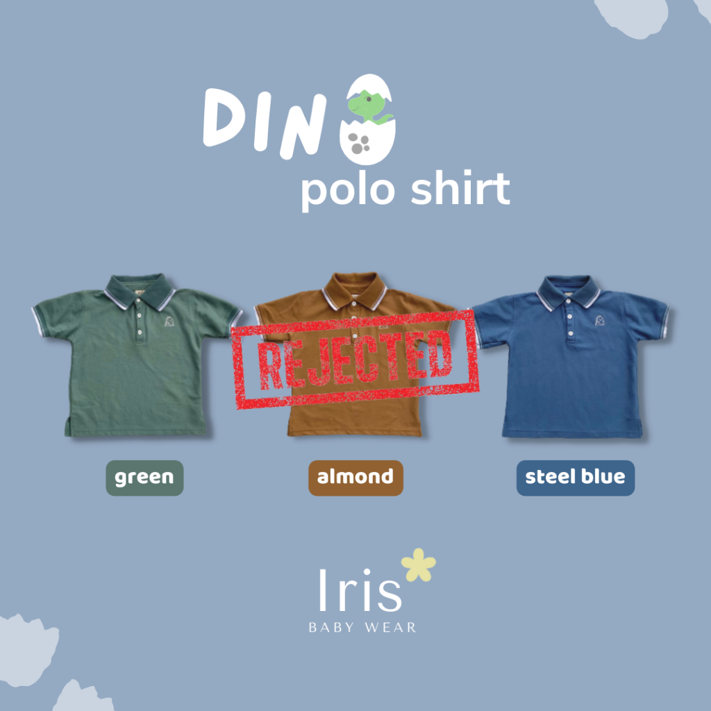 Iris Baby Wear - Dino Polo Shirt SALE REJECT (NO RETURN) Atasan Anak Laki-laki Balita Baju Kaos Polo