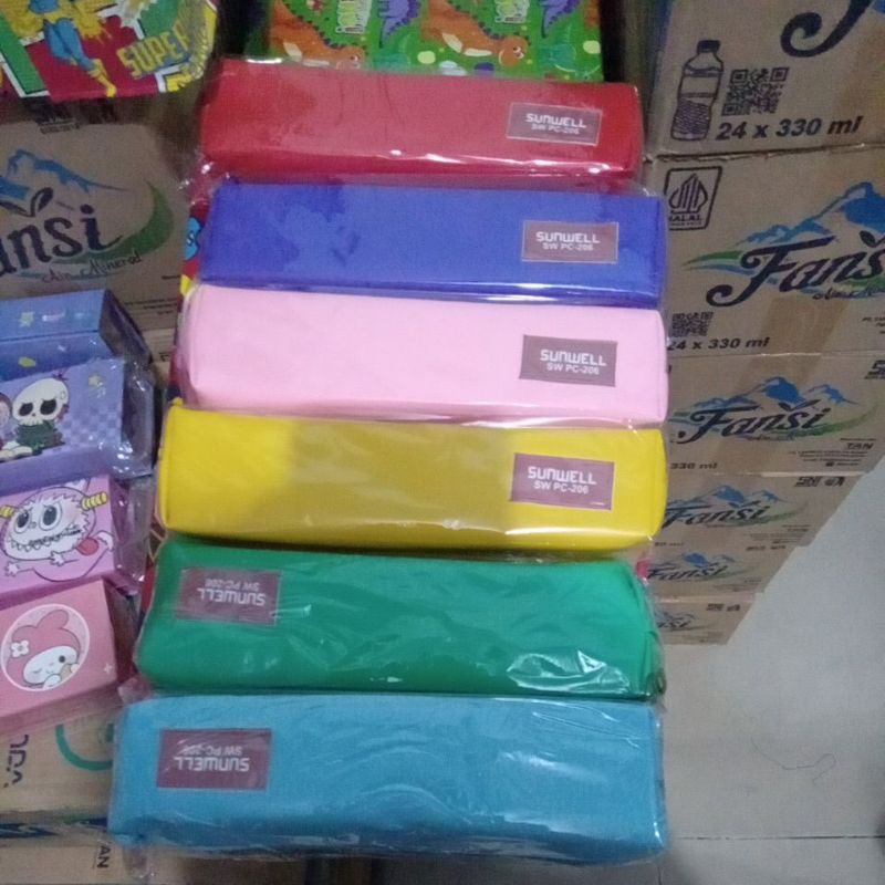 

Kotak pensil rislting sunwell polos 6 warna SW206