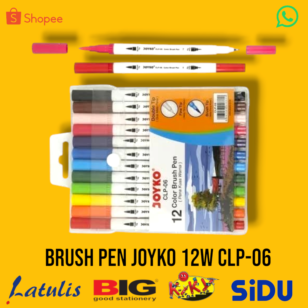 

Color Brush Pen / Pena Kuas Warna Joyko CLP-06 / 12 Warna / Color