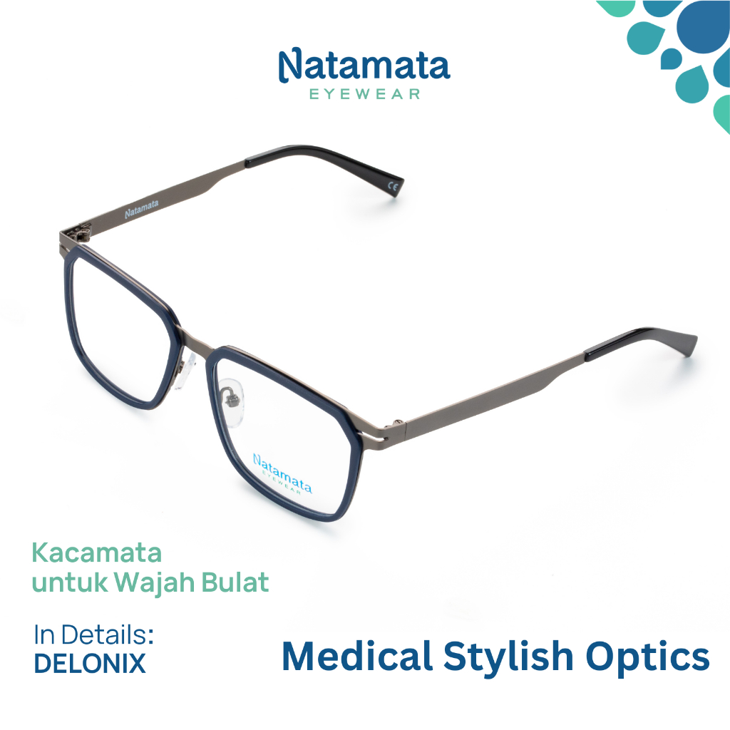 Natamata Face Shape: Frame Delonix - Kacamata untuk Wajah Bulat - Anti Radiasi/Photochromic/Bluechro