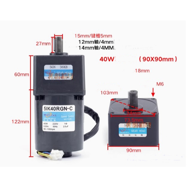 DINAMO MOTOR GEARBOX AC 220V  (8233)