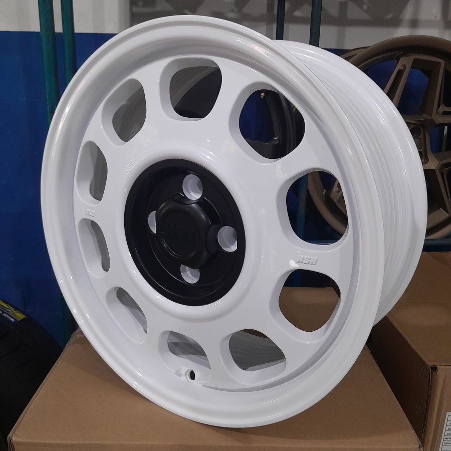 HSR ModelKaleng Ring 14 Untuk Vios Corolla Agya Brio Dll Pelek Hsr Type KLG R14 Putih
