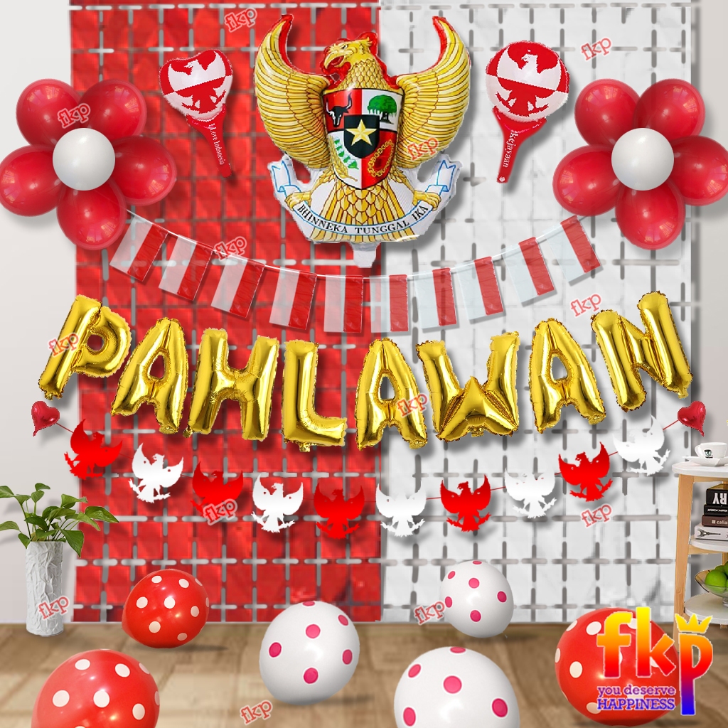 Fun Kids Party Dekorasi Pahlawan / Dekorasi hari Pahlawan / Balon Hari Pahlawan / Happy Hero's Day