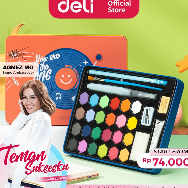

KODE U2A Deli Solid Waterlor Paint Set Cat Air Padat Warna Terang Dengan Kuas Air Otomatis 73936X