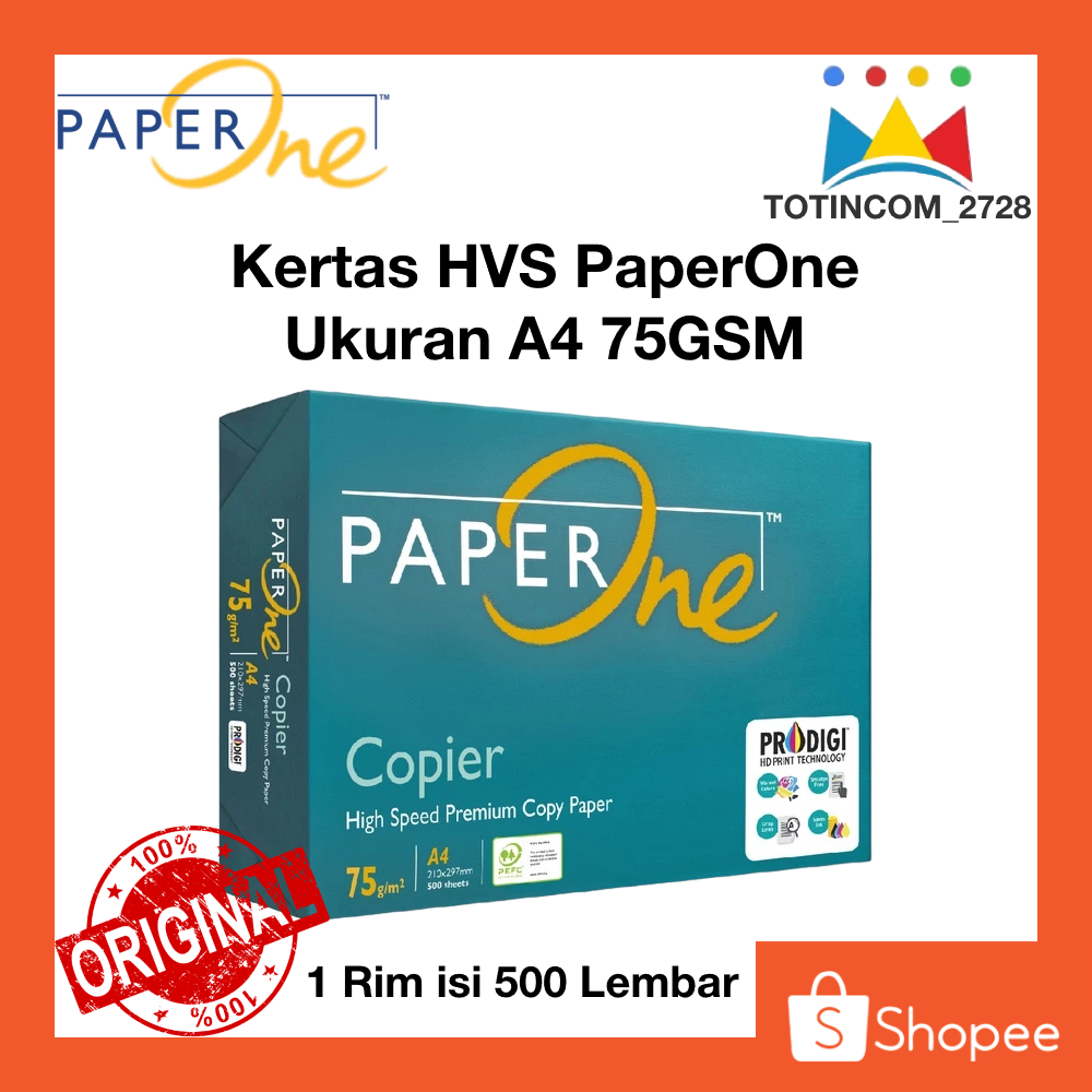 

Kertas HVS Paper One A4 75 gr kertas fotokopi Print Paperone