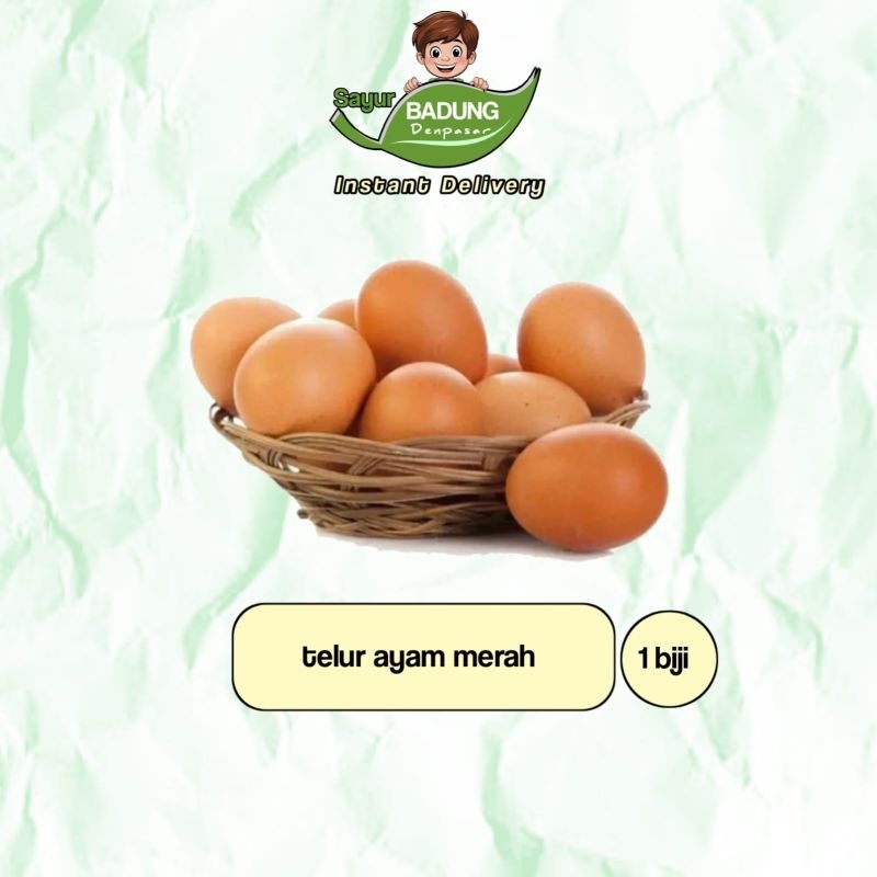 

Telur /Telor ayam merah 1 butir & 5 butir _Sayur IB