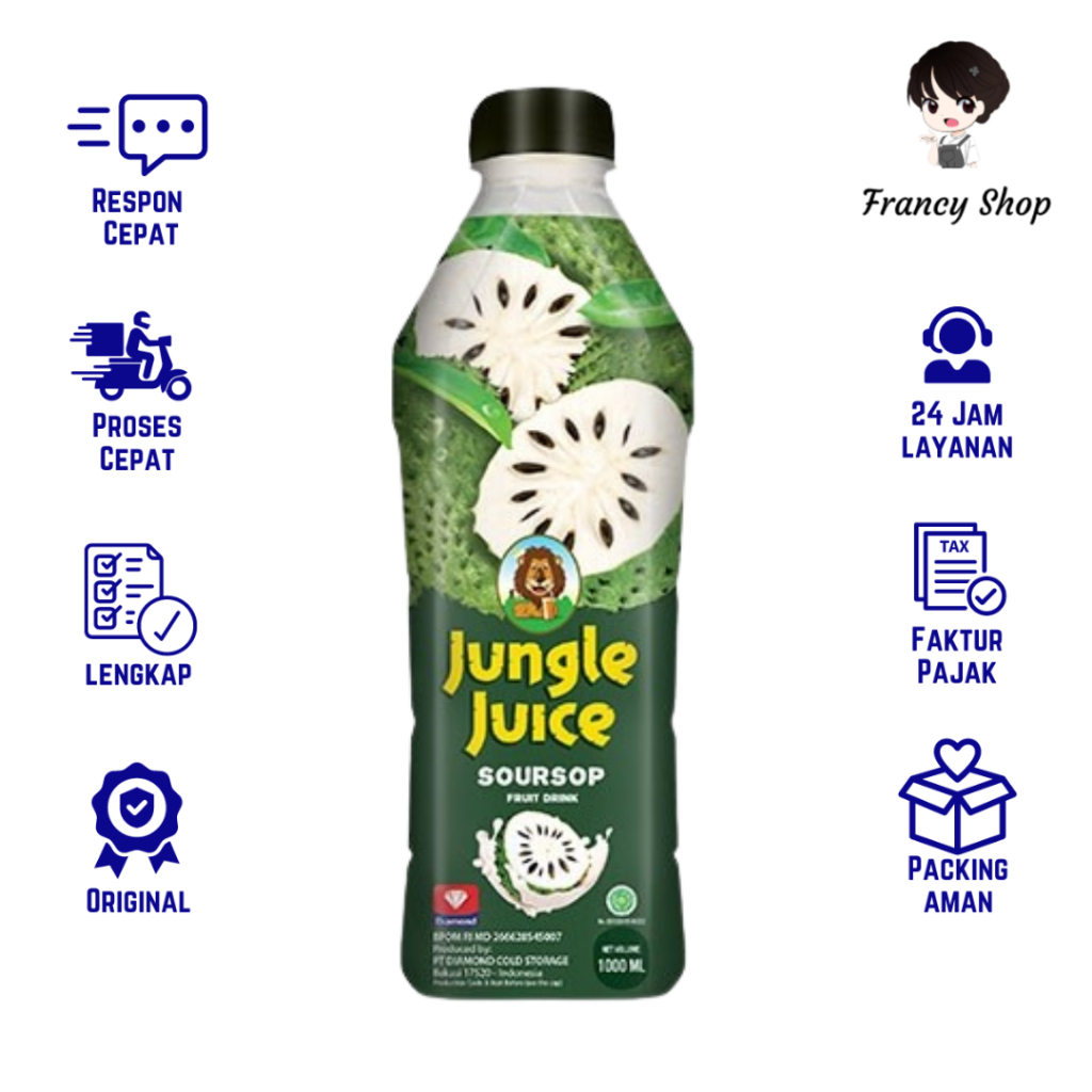 

Jungle Sirsak Juice 1000 ml Jus Sari Buah Sirsak 1 Liter