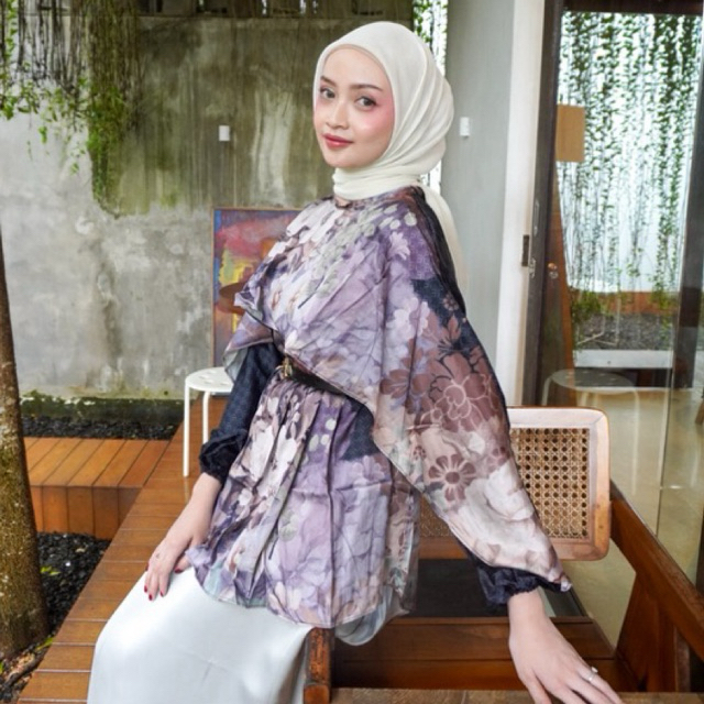 Noor Scarf - Blouse Collection - Adsila Fleure/Monogram Blouse (Blouse/atasan/monogram/motif/pattern
