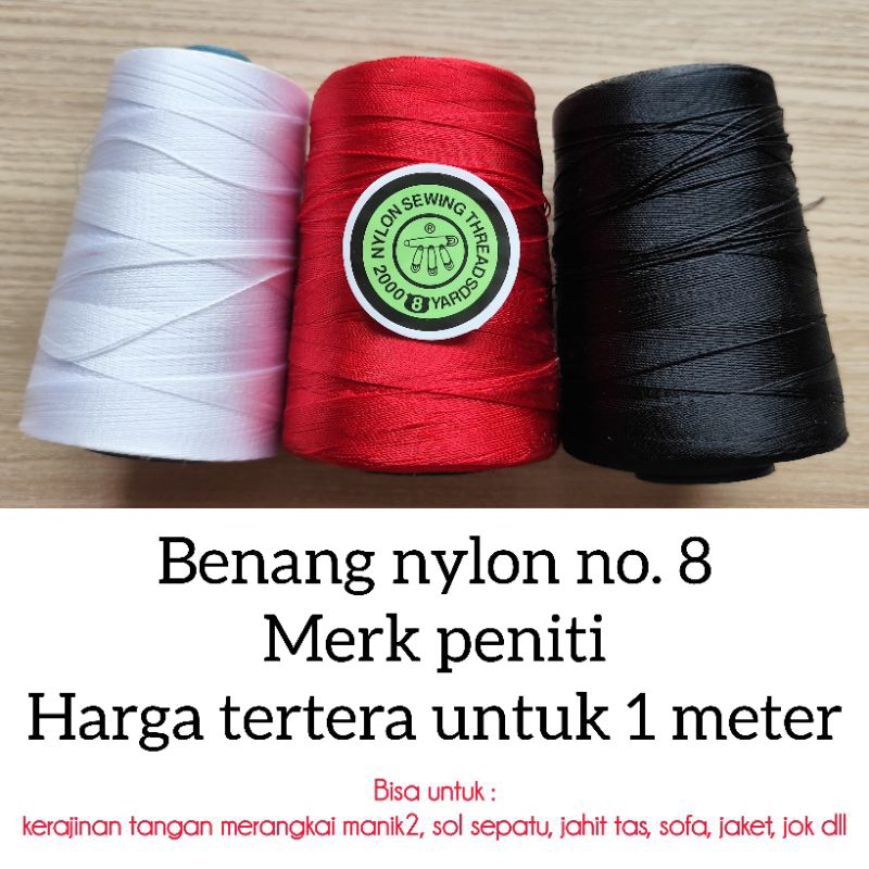 benang nylon no 8 meteran / benang peniti no 8 / benang nylon peniti / benang no 8 / benang sol nylo