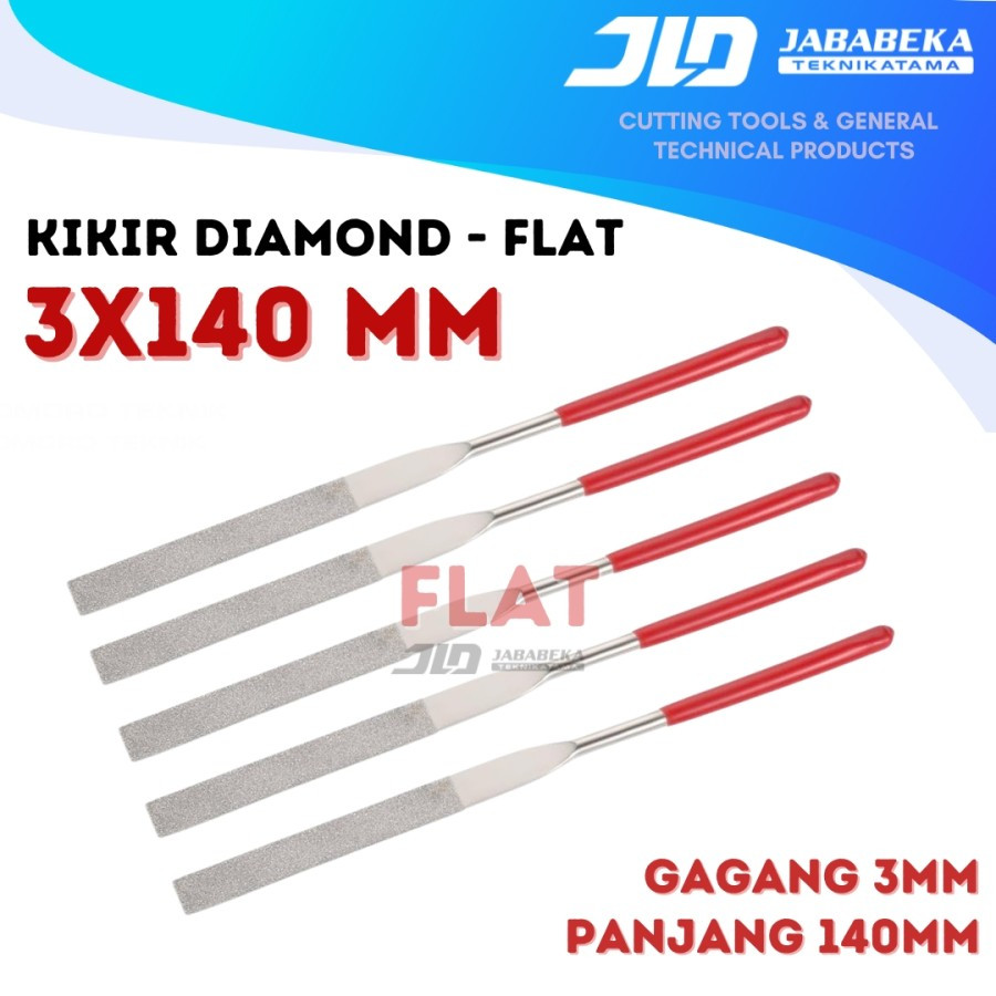 Kikir 3 x 140 mm FLAT Diamond Files Set 5 PCS Gagang 3 mm 3x140 mm Kikir Asah Intan Mini Diamond Car