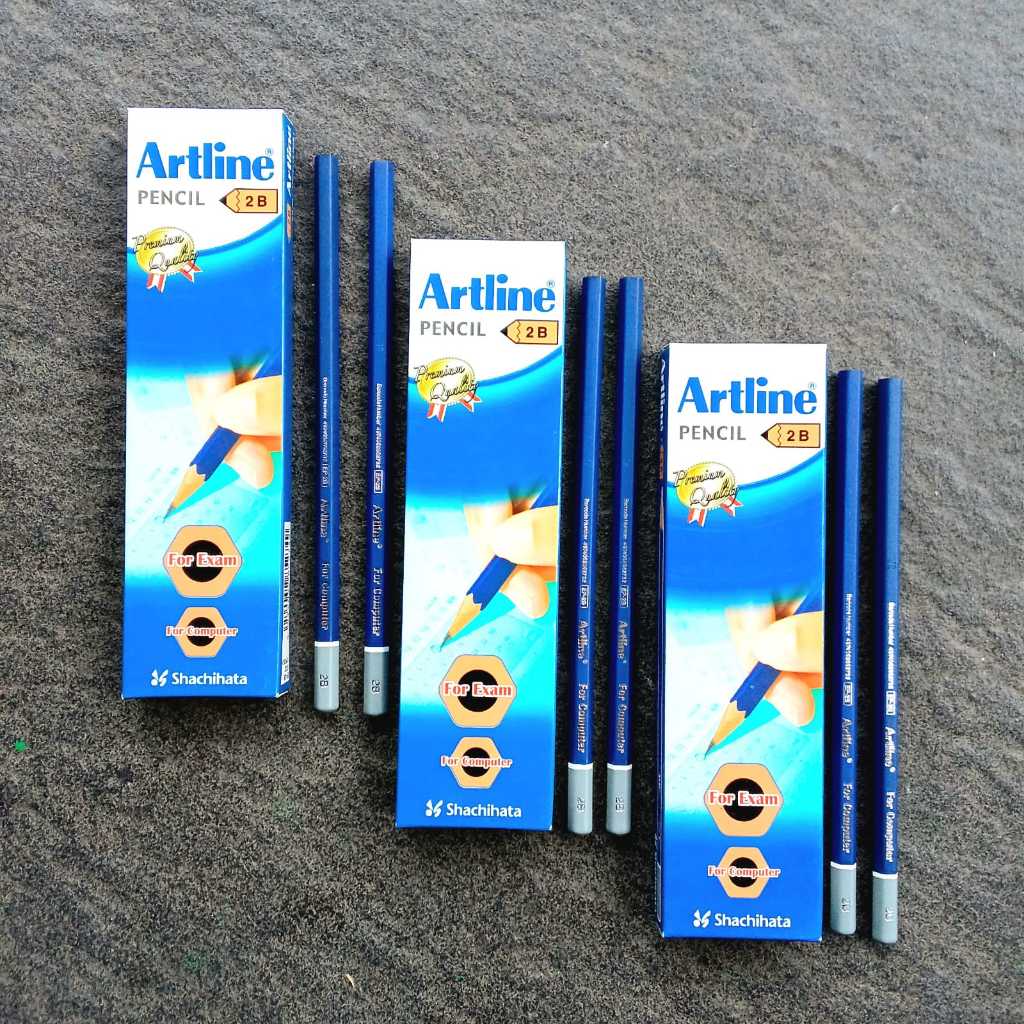 

Pensil Kayu Pencil 2B Artline EP-2B For Exam 1 Pak + 3 Pcs Penghapus Artline Kecil [ Original ]