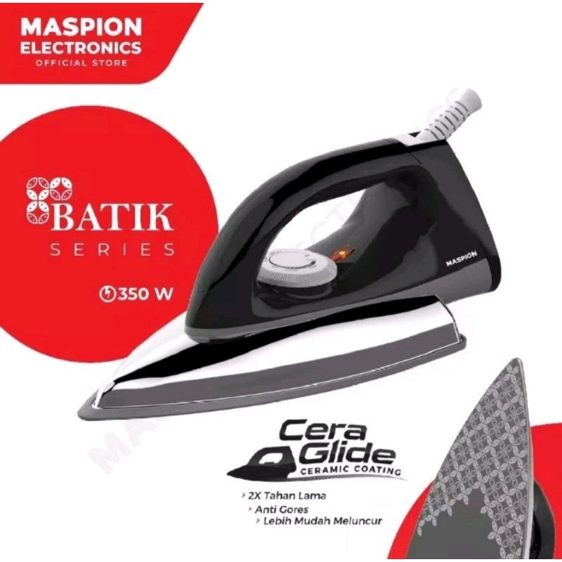 SETRIKA MASPION HA-380 (CERAMIC COATING) setrika anti lengket setrika otomatis setrika baju