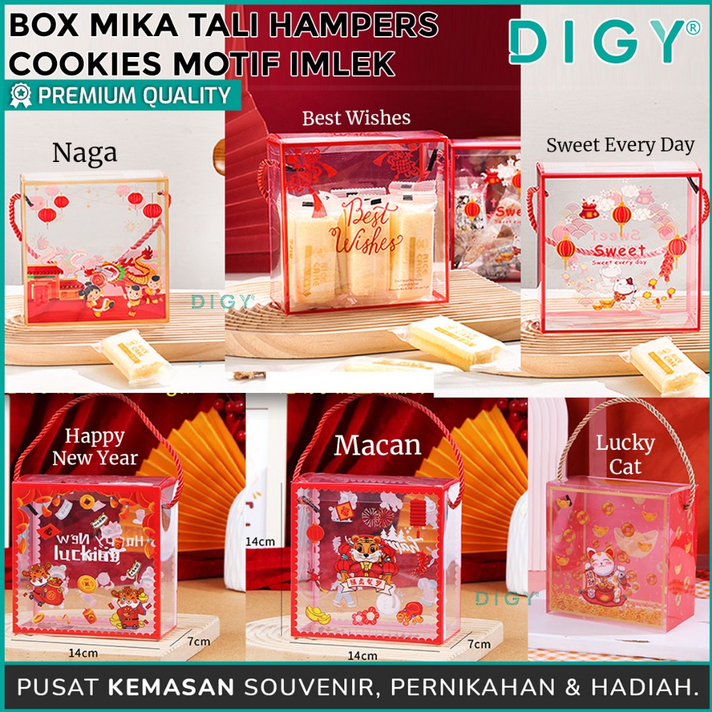 Box Mika Tali Hampers Cookies / box cookies hampers Imlek mooncake / hadiah permen kue goodie bag so