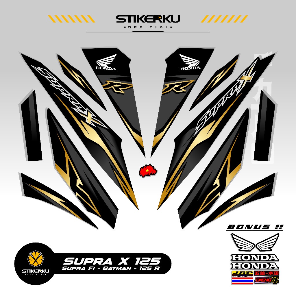 STRIPING SUPRA X 125 MOTIF X48 STIKER SUPRA BATMAN 125 2008 2013 STICKER WAVE 125 STIKERKU DECAL