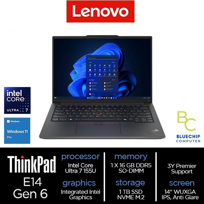 Lenovo ThinkPad E14 Gen 6 Core Ultra 7 155U 16GB 1TB SSD Win 11 Pro
