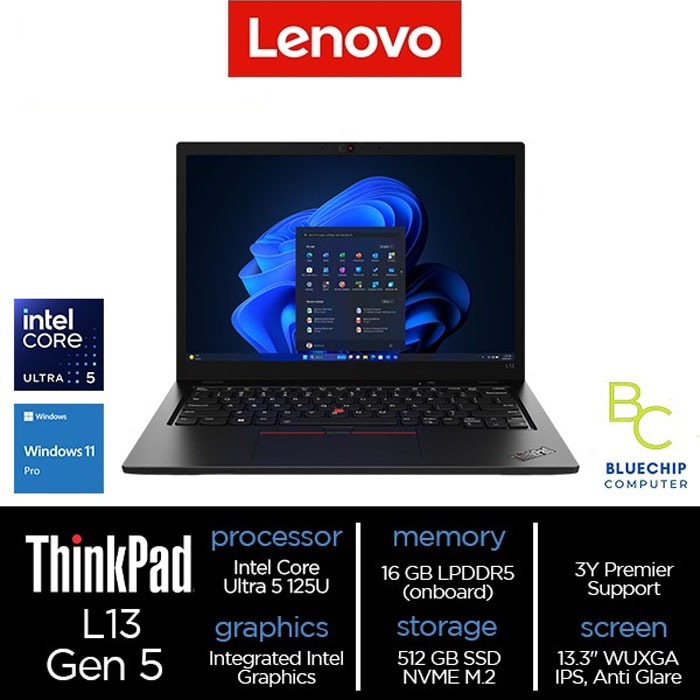 Lenovo ThinkPad L13 Gen 5 (Intel) Core Ultra 7 155U 16GB 1TB Win11 Pro
