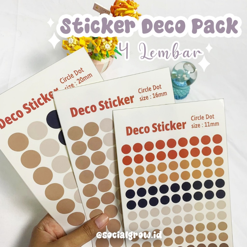 

(ISI 4 LEMBAR) STIKER DECO UK 20MM 16MM 11MM | HIAS NOTEBOOK | HIAS PLAN | STIKER MURAH