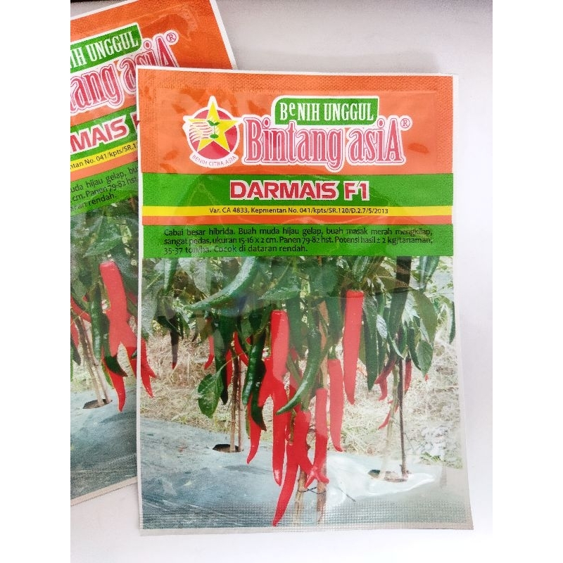 Benih cabe DARMAIS F1 10gram, benih cabe besar unggul Bintang Asia, Benih Citra Asia
