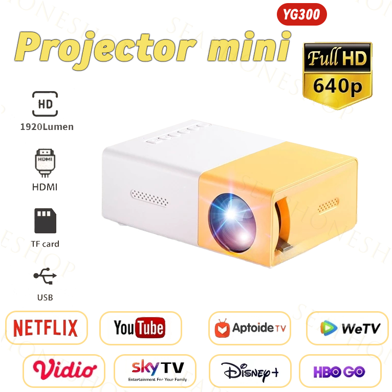 [COD]Proyektor mini YG300 Portable Led mini Proyektor mini Home Theater Proyektor Wireless Proyektor