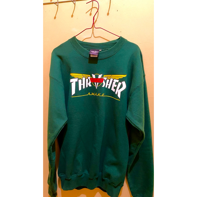 Thrasher Venture Collab Crew 2nd Size S - Crewneck Forest Green Second