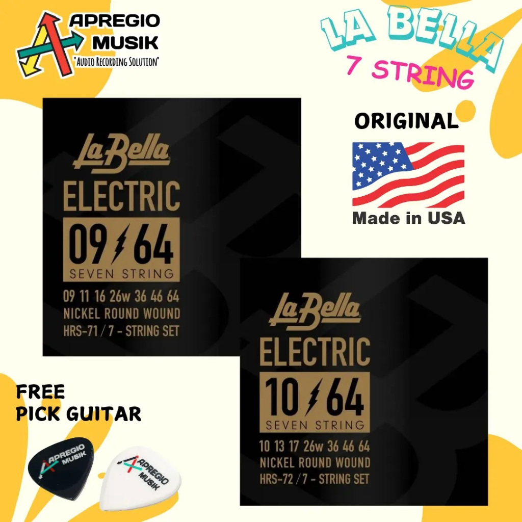 Labella La Bella 7 string HRS73 HRS72 HRS71 Senar gitar electric Orignal USA