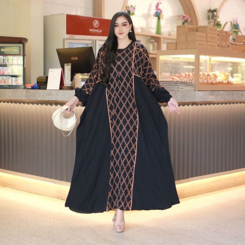 Kaftan Arafah Rayon Premium Dress Wanita Jumbo LD 170 - Gamis Kaftan Motif Arafah