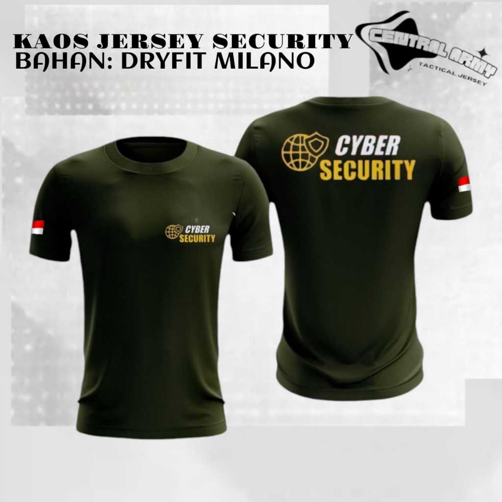 kaos jersey cyber security kaos olahraga pria security bahan dryfit milano
