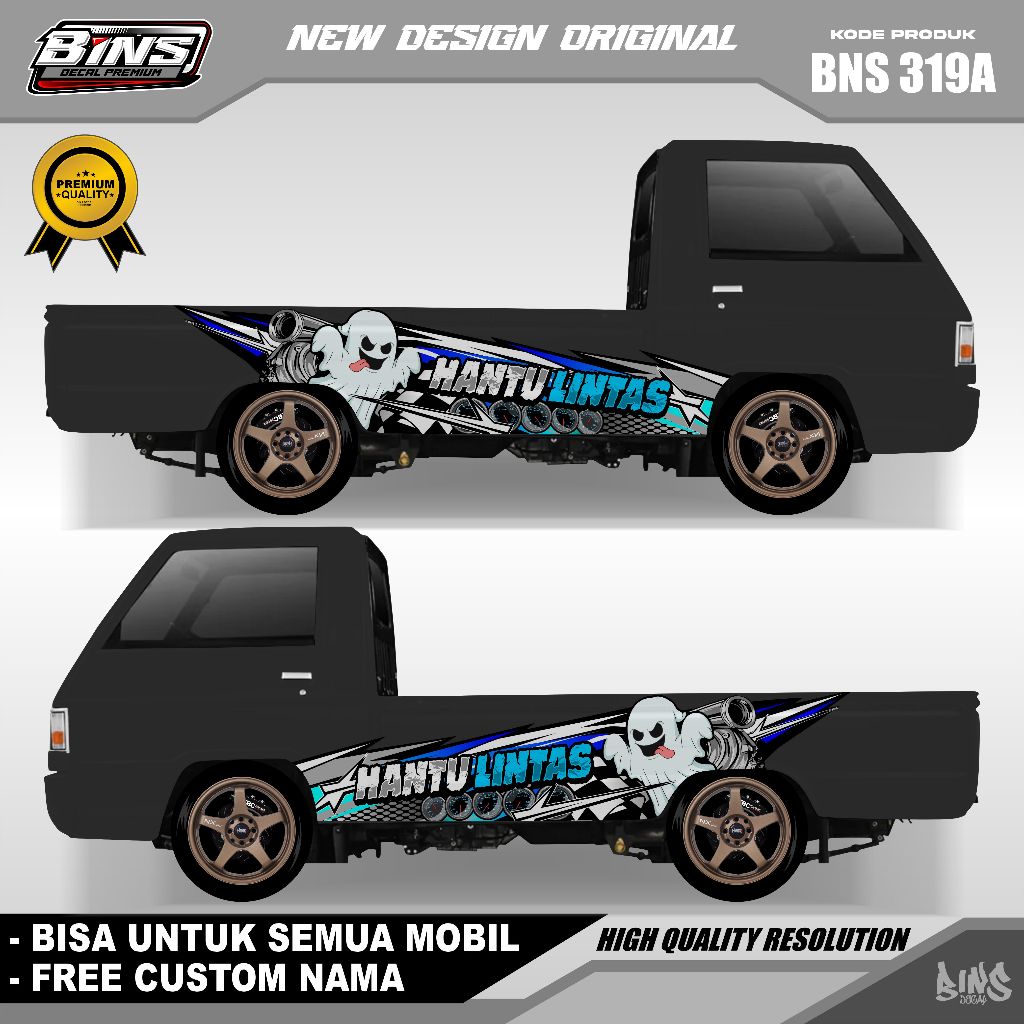 BNS319-STIKER DECAL MOBIL APV FUTURA MEGA CERRY PICKUP GRANDMAX L300 GRATIS CUSTOM NAMA