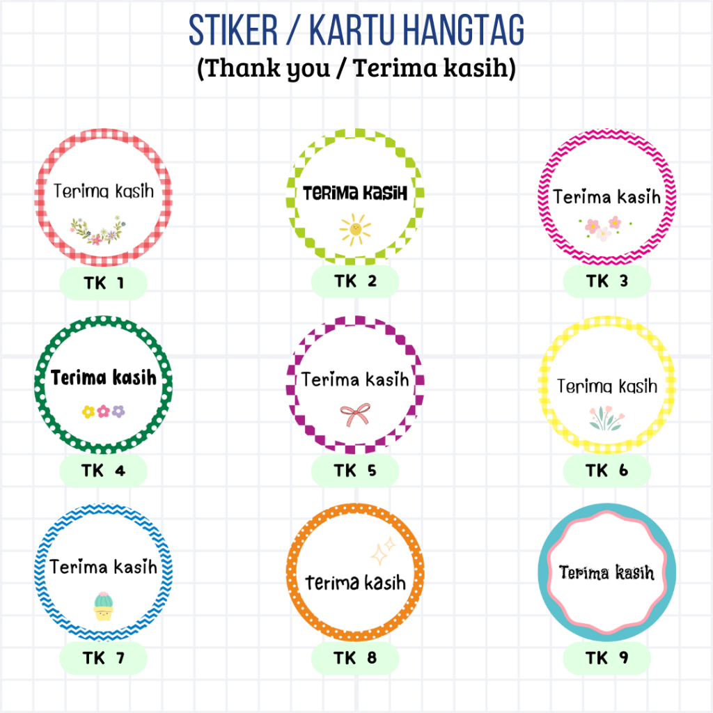 

Sticker Terimakasih / hangtag Terimakasih bulat diamter 2.5, 3 dan 5