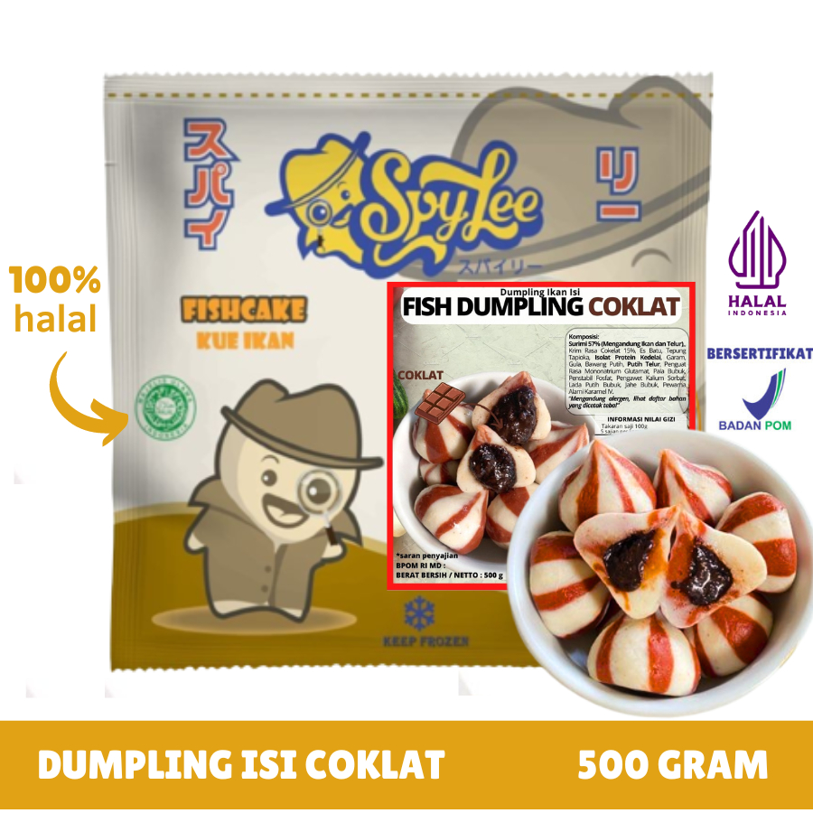 

Spylee Dumpling Coklat / Cokelat Ikan (Isi 32-33) HALAL BPOM DISKON TERMURAH FROZEN FOOD