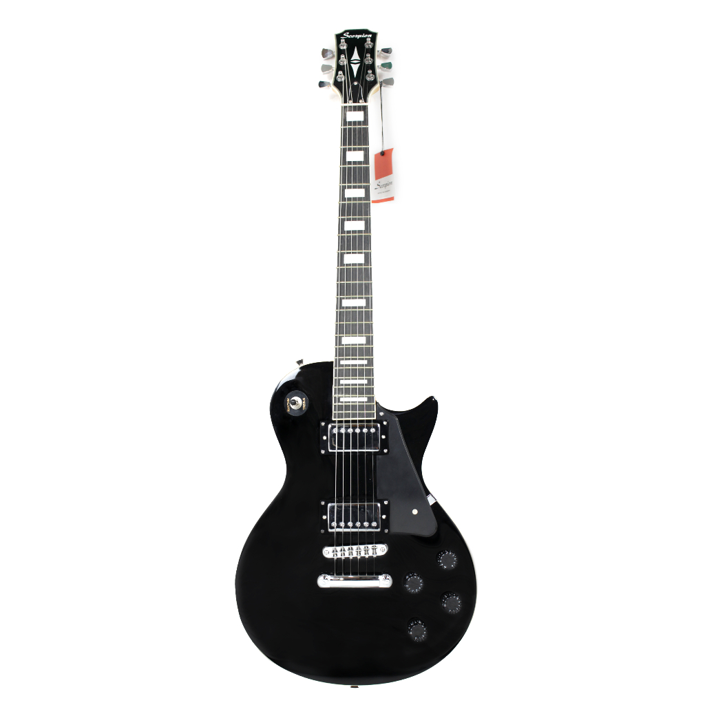 Gitar Elektrik Merk Scorpion ORIGINAL Tipe LP 610 Black / Hitam Model Les Paul Listrik LesPaul LP610