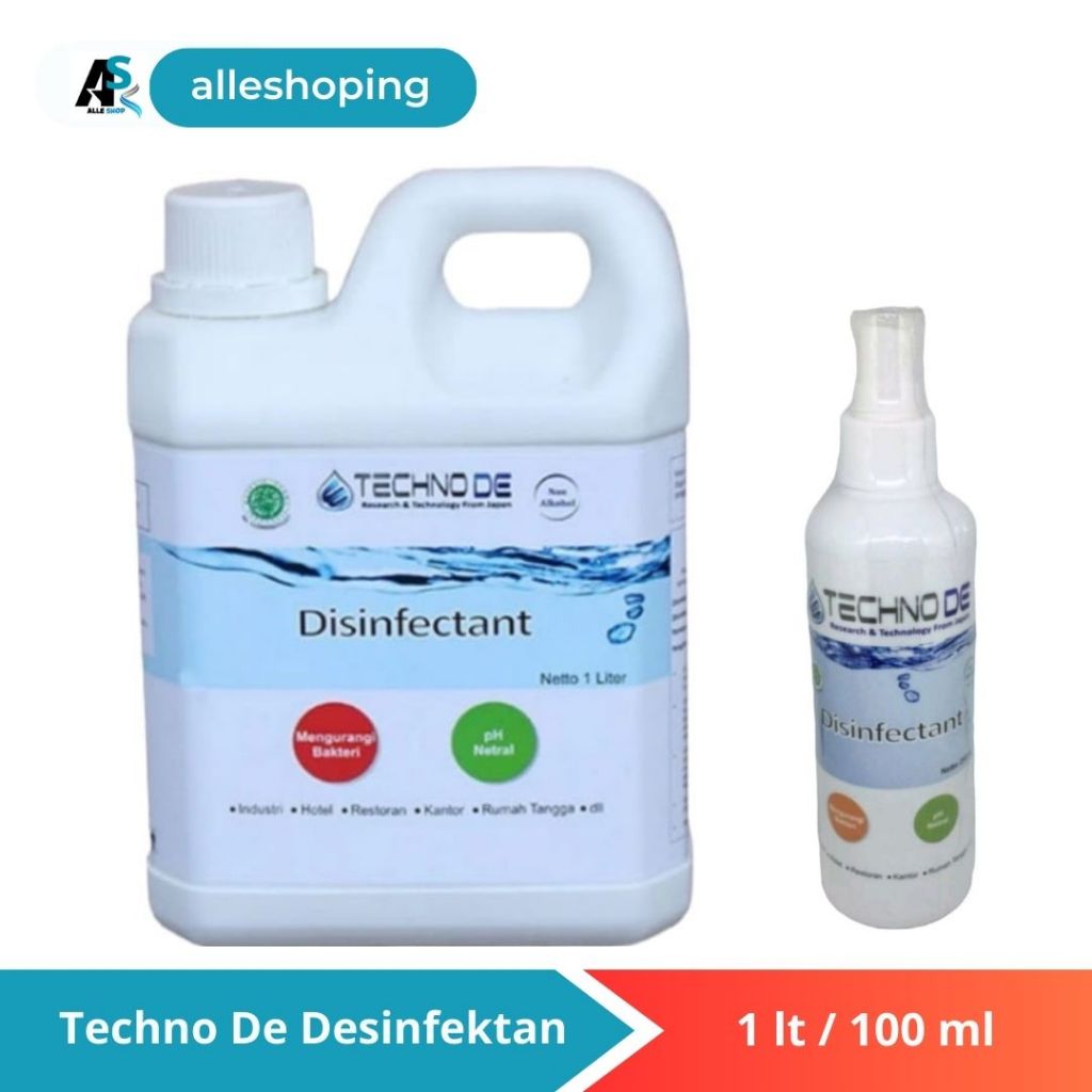 Desinfektan Techno De 250 ml - 1 Liter Halal Non Alkohol Ramah Lingkungan