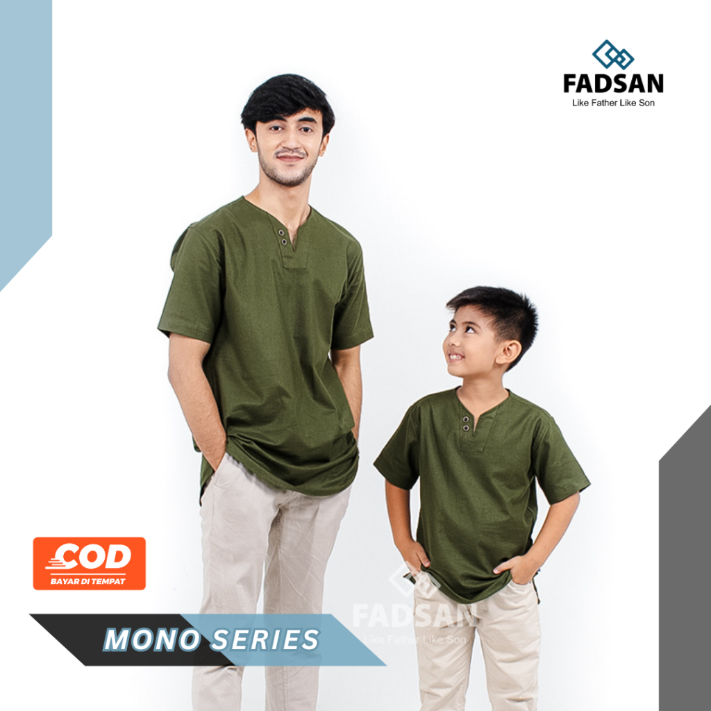 Baju Koko Couple Kekinian Ayah Dan Anak Laki Lengan Pendek Terbaru Mono Series FADSAN